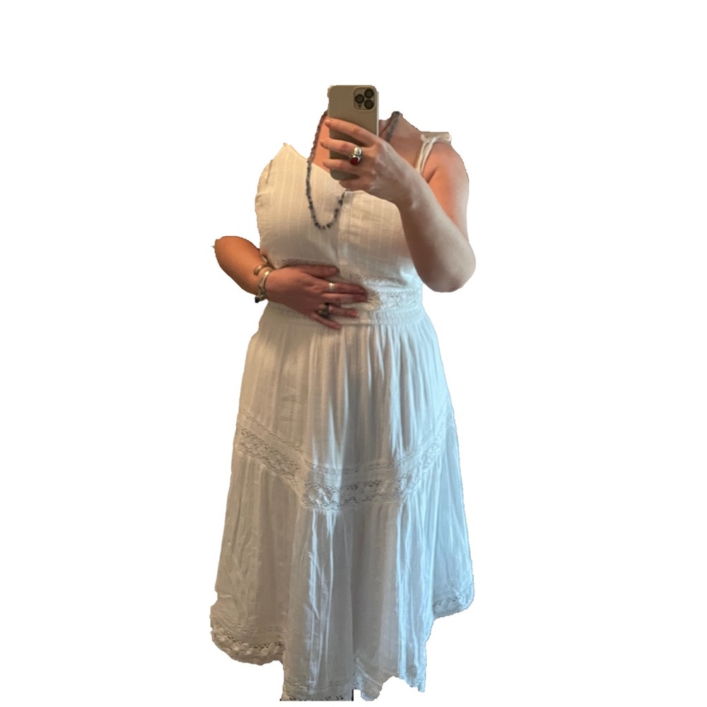 NWOT American Eagle Outfitters White Crocheted Tiered Skirt - Picture 9 of 10